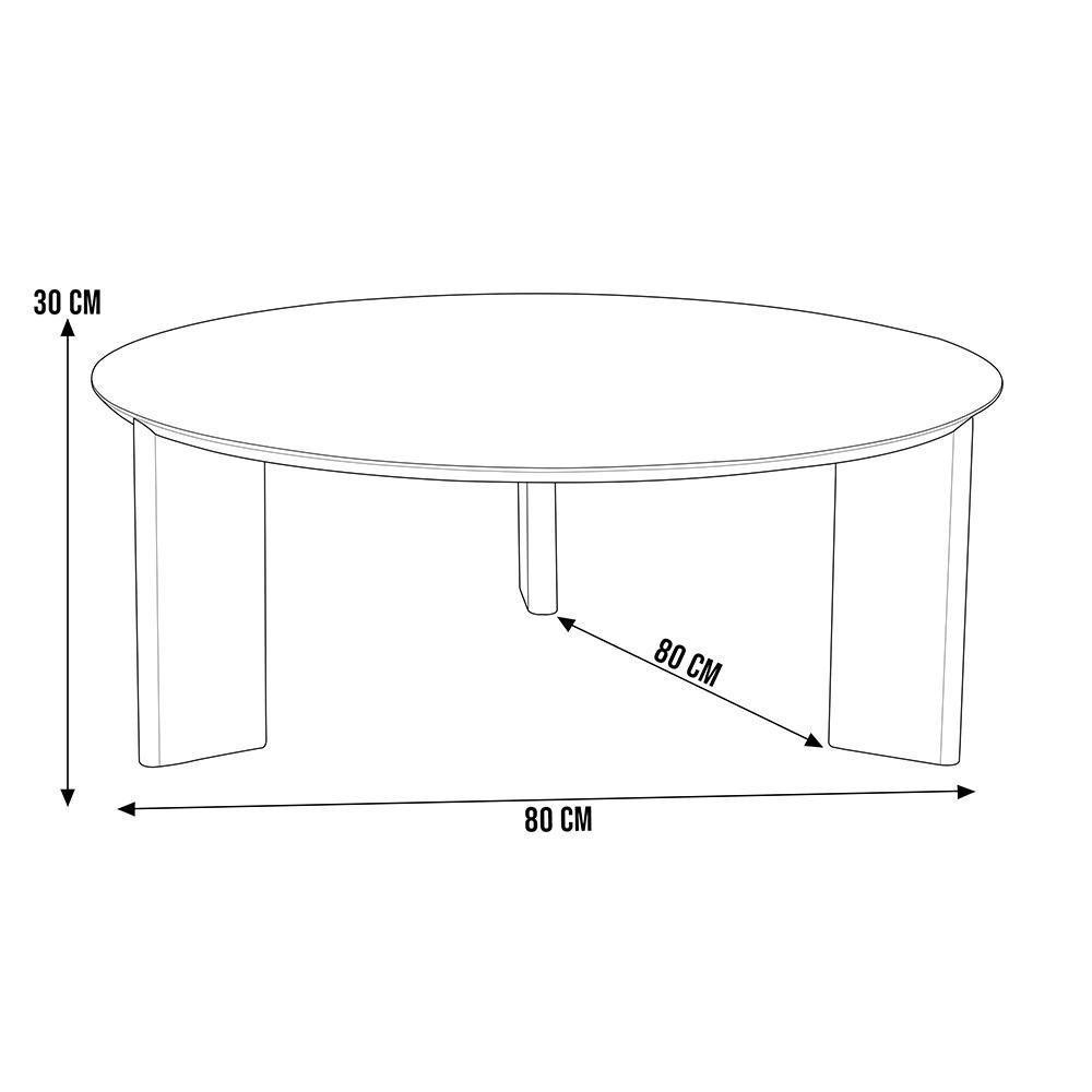 Mesa De Centro Para Sala De Estar Pés Madeira Baixa Bulat A03 Hanover Roble - Lyam Decor - 5