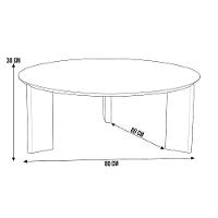 Mesa De Centro Para Sala De Estar Pés Madeira Baixa Bulat A03 Hanover Roble - Lyam Decor - 5