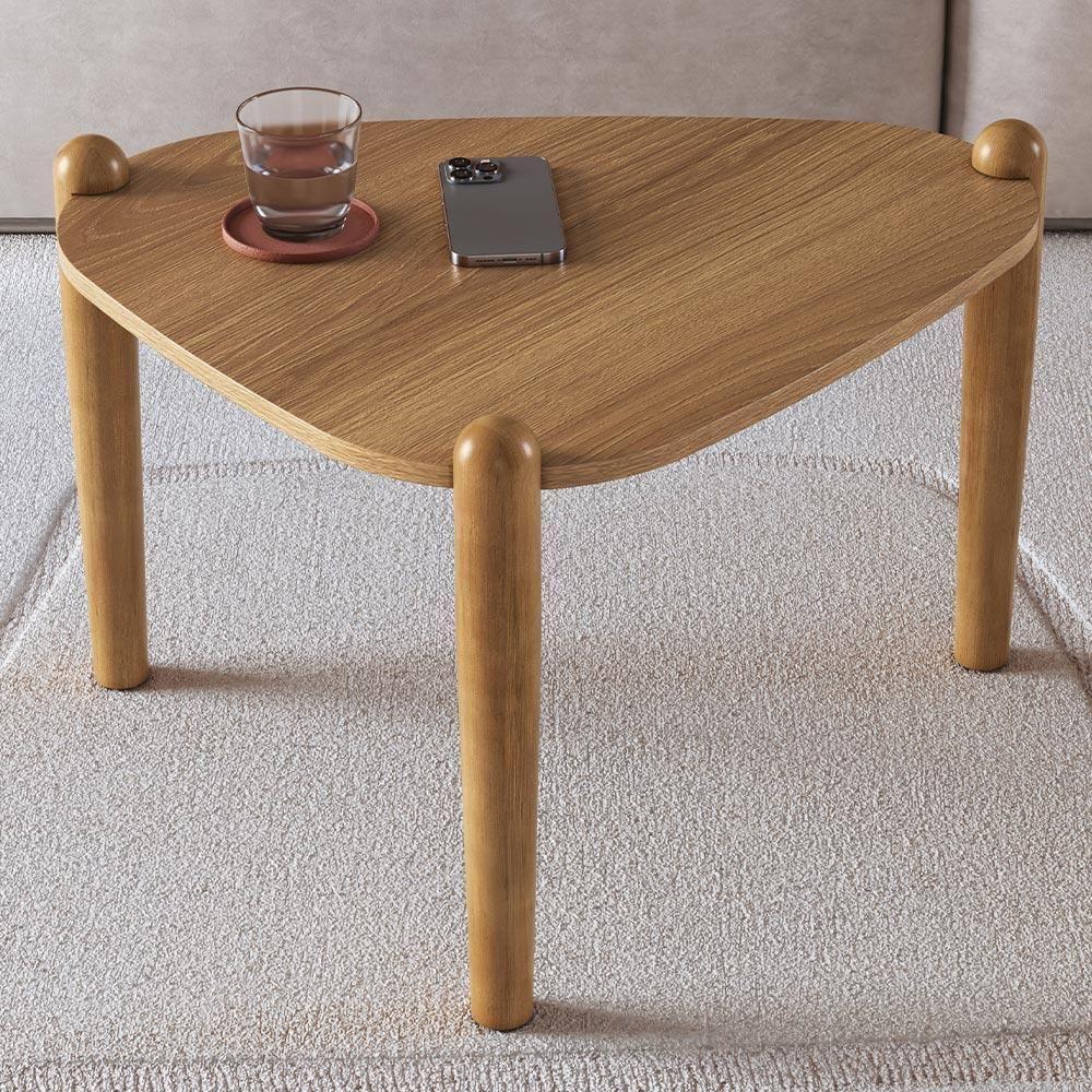 Mesa De Centro Para Sala De Estar Pés Madeira Alta Trium A03 Hanover Roble - Lyam Decor - 2