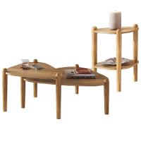 Kit 02 Mesas De Centro E 01 Mesa Lateral Pés Madeira Trium A03 Hanover Roble - Lyam Decor - 1