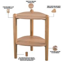 Kit 02 Mesas De Centro E 01 Mesa Lateral Pés Madeira Trium A03 Hanover Roble - Lyam Decor - 8