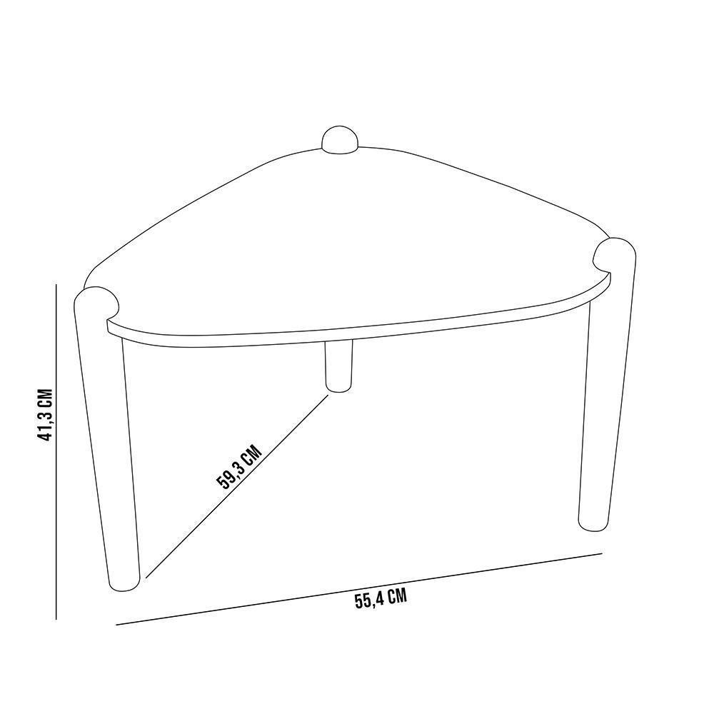Mesa De Centro Para Sala De Estar Pés Madeira Alta Trium A03 Nero Preto - Lyam Decor - 5