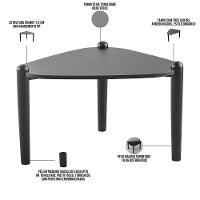 Mesa De Centro Para Sala De Estar Pés Madeira Alta Trium A03 Nero Preto - Lyam Decor