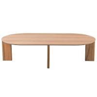 Mesa De Centro Para Sala De Estar Oval Pés Madeira Bulat A03 Hanover Roble - Lyam Decor - 3