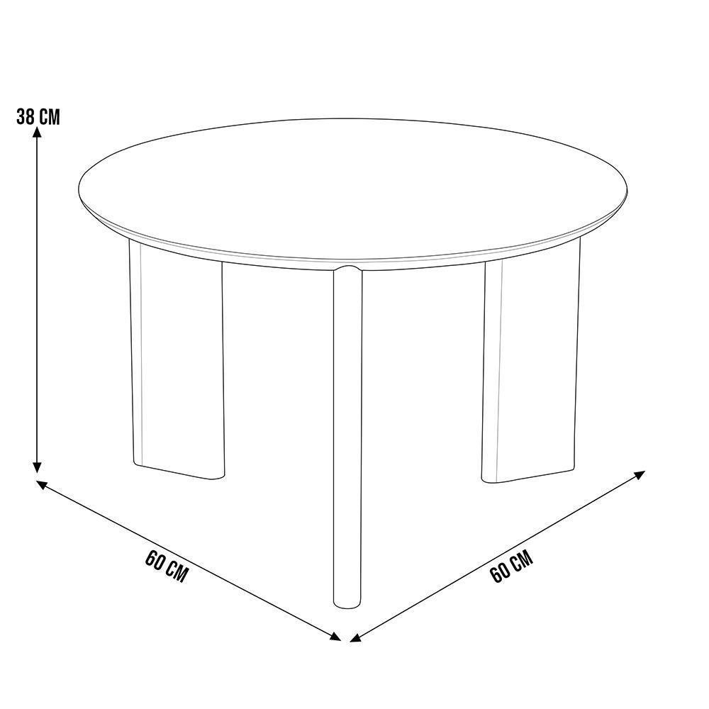 Mesa De Centro Para Sala De Estar Pés Madeira Alta Bulat A03 Nero Preto - Lyam Decor - 4