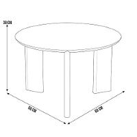 Mesa De Centro Para Sala De Estar Pés Madeira Alta Bulat A03 Nero Preto - Lyam Decor - 4