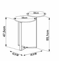 Kit Mesa De Centro E Mesa Lateral Para Sala Pés Metálicos Dari A03 Nero Dourado - Lyam Decor - 8