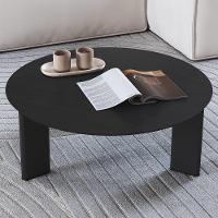 Mesa De Centro Para Sala De Estar Pés Madeira Baixa Bulat A03 Nero Preto - Lyam Decor - 2