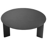 Mesa De Centro Para Sala De Estar Pés Madeira Baixa Bulat A03 Nero Preto - Lyam Decor - 3