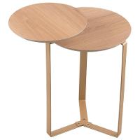 Kit Mesa De Centro E Mesa Lateral Para Sala Pés Metálicos Dari A03 Hanover Dourado - Lyam Decor - 7