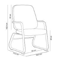 Kit 02 Cadeiras Executiva Diretor Base Fixa Hub F02 Sintético Preto - Lyam Decor - 4