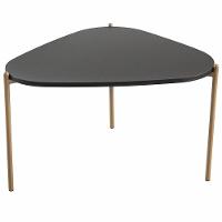 Kit 02 Mesas De Centro Para Sala De Estar Pés Metálicos Adek A03 Nero Dourado - Lyam Decor - 8