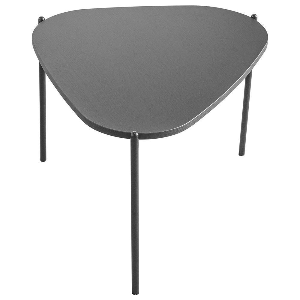 Mesa De Centro Para Sala De Estar Pés Metálicos Alta Adek A03 Nero Preto - Lyam Decor - 2