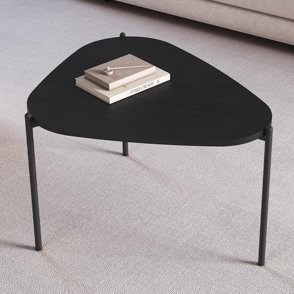 Mesa De Centro Para Sala De Estar Pés Metálicos Alta Adek A03 Nero Preto - Lyam Decor - 3