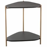 Mesa Lateral Para Sala De Estar Pés Metálicos Adek A03 Nero Dourado - Lyam Decor - 3