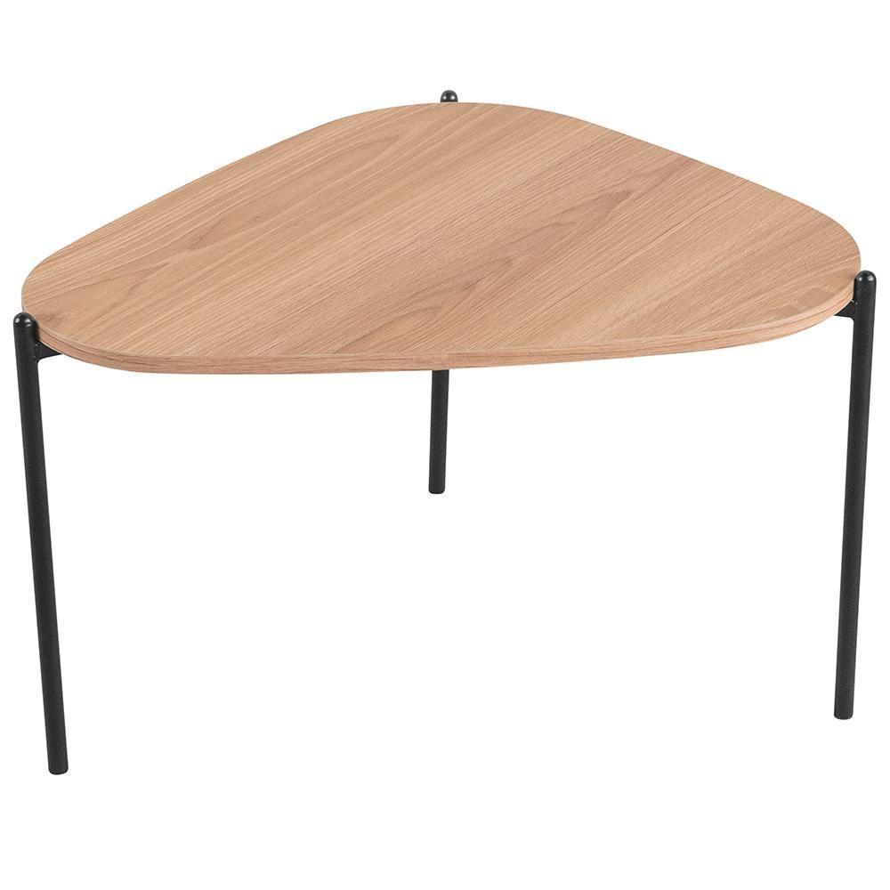 Mesa De Centro Para Sala De Estar Pés Metálicos Alta Adek A03 Hanover Preto - Lyam Decor - 1