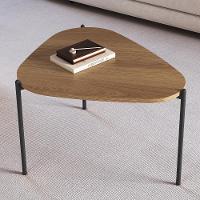 Mesa De Centro Para Sala De Estar Pés Metálicos Alta Adek A03 Hanover Preto - Lyam Decor - 2