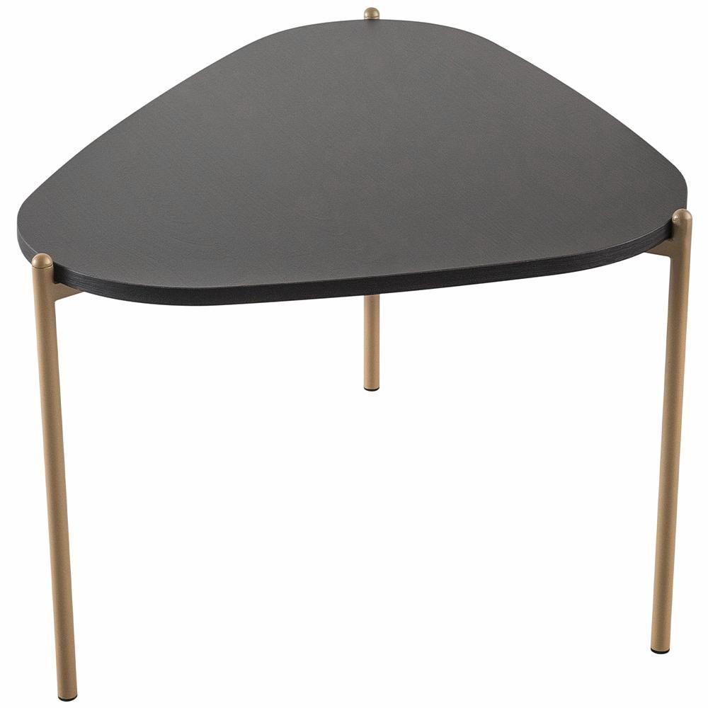 Mesa De Centro Para Sala De Estar Pés Metálicos Alta Adek A03 Nero Dourado - Lyam Decor - 3