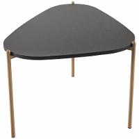 Mesa De Centro Para Sala De Estar Pés Metálicos Alta Adek A03 Nero Dourado - Lyam Decor - 3