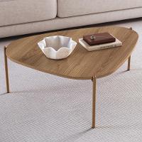 Mesa De Centro Para Sala De Estar Pés Metálicos Baixa Adek A03 Hanover Dourado - Lyam Decor - 2