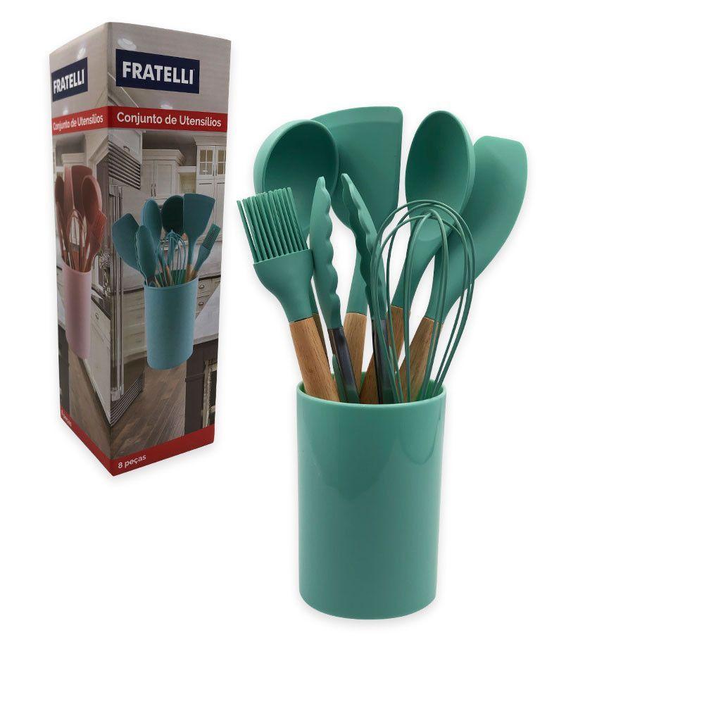 Conjunto De Utensilios Silicone 8 Peças - Verde Escuro - 3