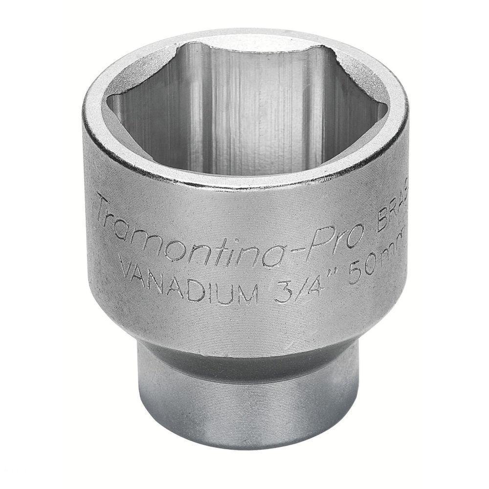 Soquete Sextavado Em Aço Cromo Vanádio 18 Mm - Encaixe 3/4" Tramontina - 1