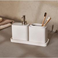 Conjunto Para Banheiro Em Poliresina Branco Com 3 Peças Mart - 2