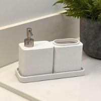 Conjunto Para Banheiro Em Poliresina Branco Com 3 Peças Mart - 3