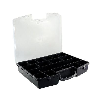 Maleta De Ferramentas Preta Com Tampa Transparente 36,2cm