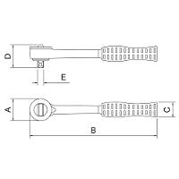 Catraca Em Aço Cromo Vanádio 8" - Encaixe 3-8" Tramontina Pro Tramontina - 3