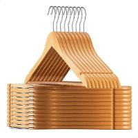 Kit 6 Cabides Madeira Marfim Com Verniz P Roupas Pesadas - 5