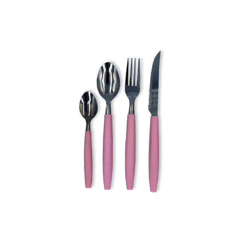 Jogo De Talheres Faqueiro Aço Inox Com Gaveteiro - Rosa - 3