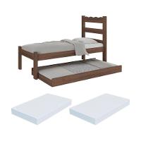 Bicama De Madeira Maciça Com Colchão Incluso Multimóveis Cr35258 Imbuia - 2