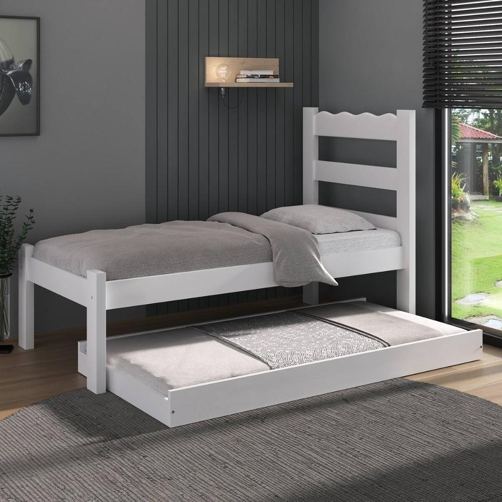 Bicama De Madeira Maciça Com Colchão Incluso Multimóveis Cr35258 Branco - 1