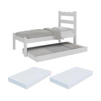 Bicama De Madeira Maciça Com Colchão Incluso Multimóveis Cr35258 Branco - 2