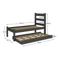 Bicama De Madeira Maciça Com Colchão Incluso Multimóveis Cr35258 Preto