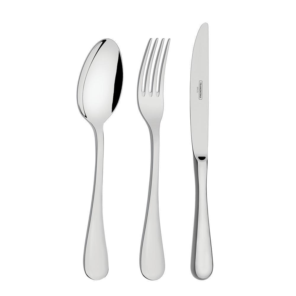 Faqueiro Tramontina Classic Em Aço Inox Com Facas De Mesa Forjadas Acabamento Brilho 24 Peças - 6
