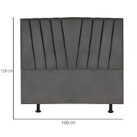 Cabeceira Estofada Cama Casal Queen Size 160 Cm Ariel Linho cinza - 3