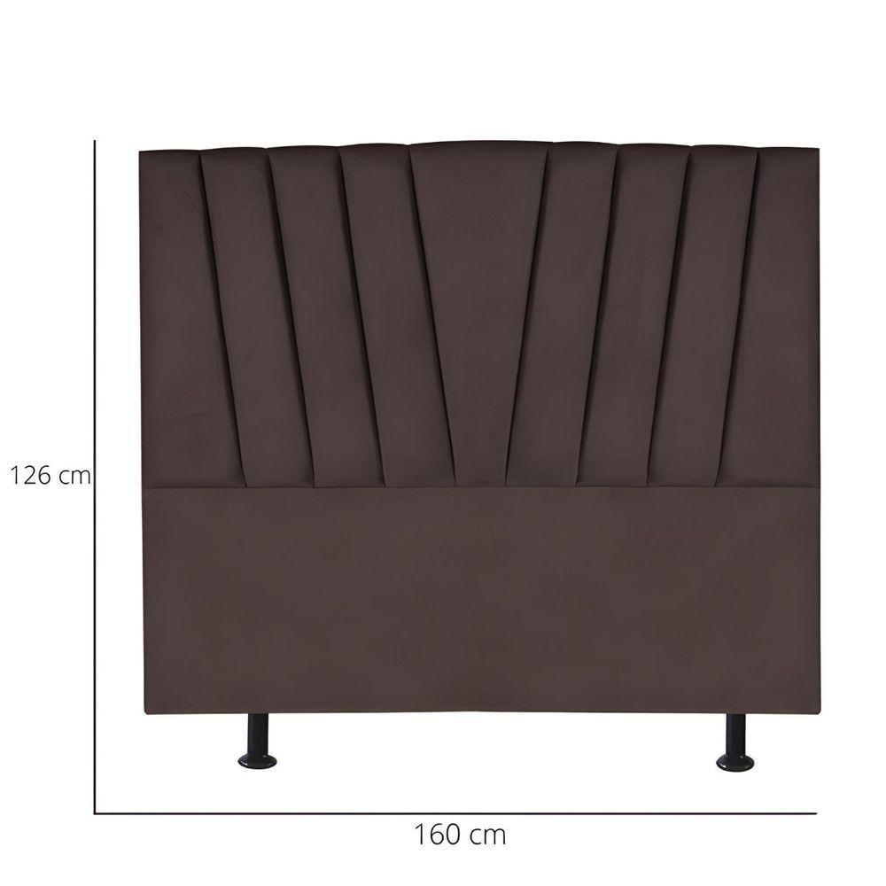 Cabeceira Estofada Cama Casal Queen Size 160 Cm Ariel Linho marrom - 3