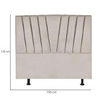 Cabeceira Estofada Cama Box King 195 Cm Ariel Linho bege - 2