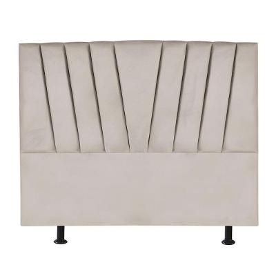 Cabeceira Estofada Cama Box King 195 Cm Serena Corino bege