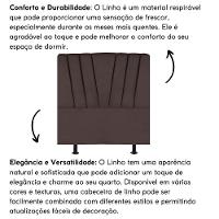 Cabeceira Estofada Cama Box Solteiro 90 Cm Ariel Linho marrom - 5