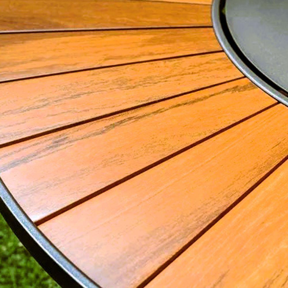 Conjunto De Mesa Jantar 1,80m Zurick Madeira Pétalas 8 Poltronas Amélia Tela Sling E Alumínio Preto - 2