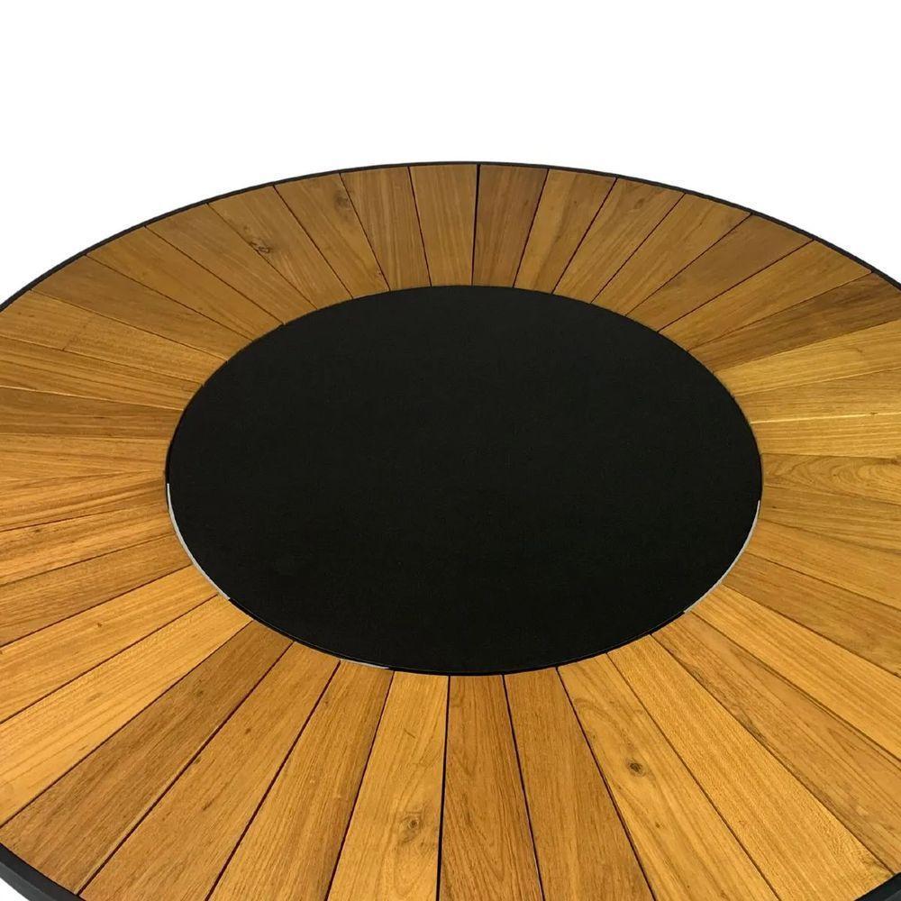 Conjunto De Mesa Jantar 1,80m Zurick Madeira Pétalas 8 Poltronas Amélia Tela Sling E Alumínio Preto - 6