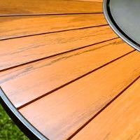 Conjunto De Mesa Jantar 1,80m Zurick Madeira Pétalas 8 Poltronas Amélia Tela Sling E Alumínio Preto - 2