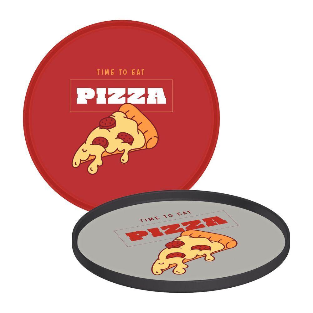 Prato Tramontina Pizza Em Polipropileno Cinza 20 Cm - 2