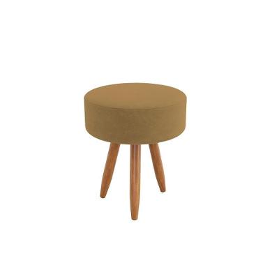 Puff Redondo Moderno Conforto Decoração Sala Escritório Capuccino