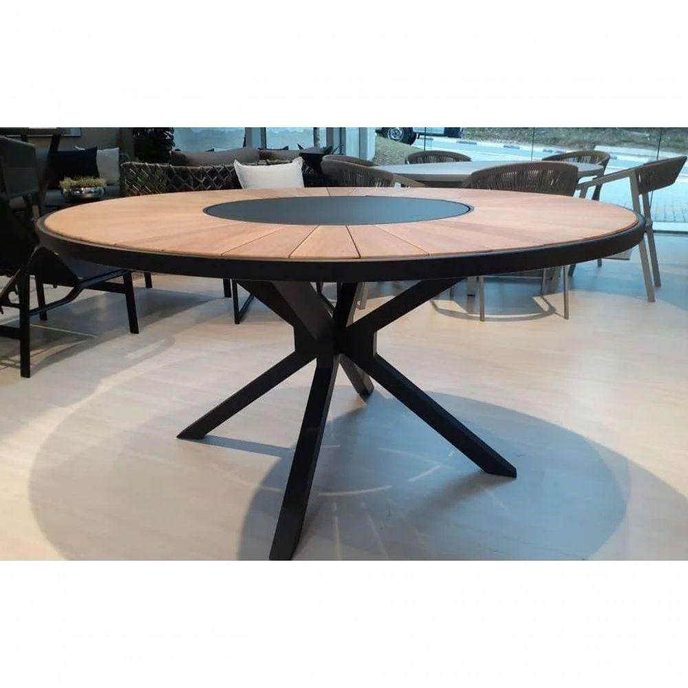 Conjunto De Mesa Jantar 1,80m Zurick Madeira Pétalas 8 Poltronas Amélia Tela Sling E Alumínio Branco - 6
