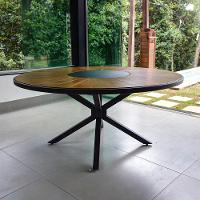 Conjunto De Mesa Jantar 1,80m Zurick Madeira Pétalas 8 Poltronas Amélia Tela Sling E Alumínio Branco