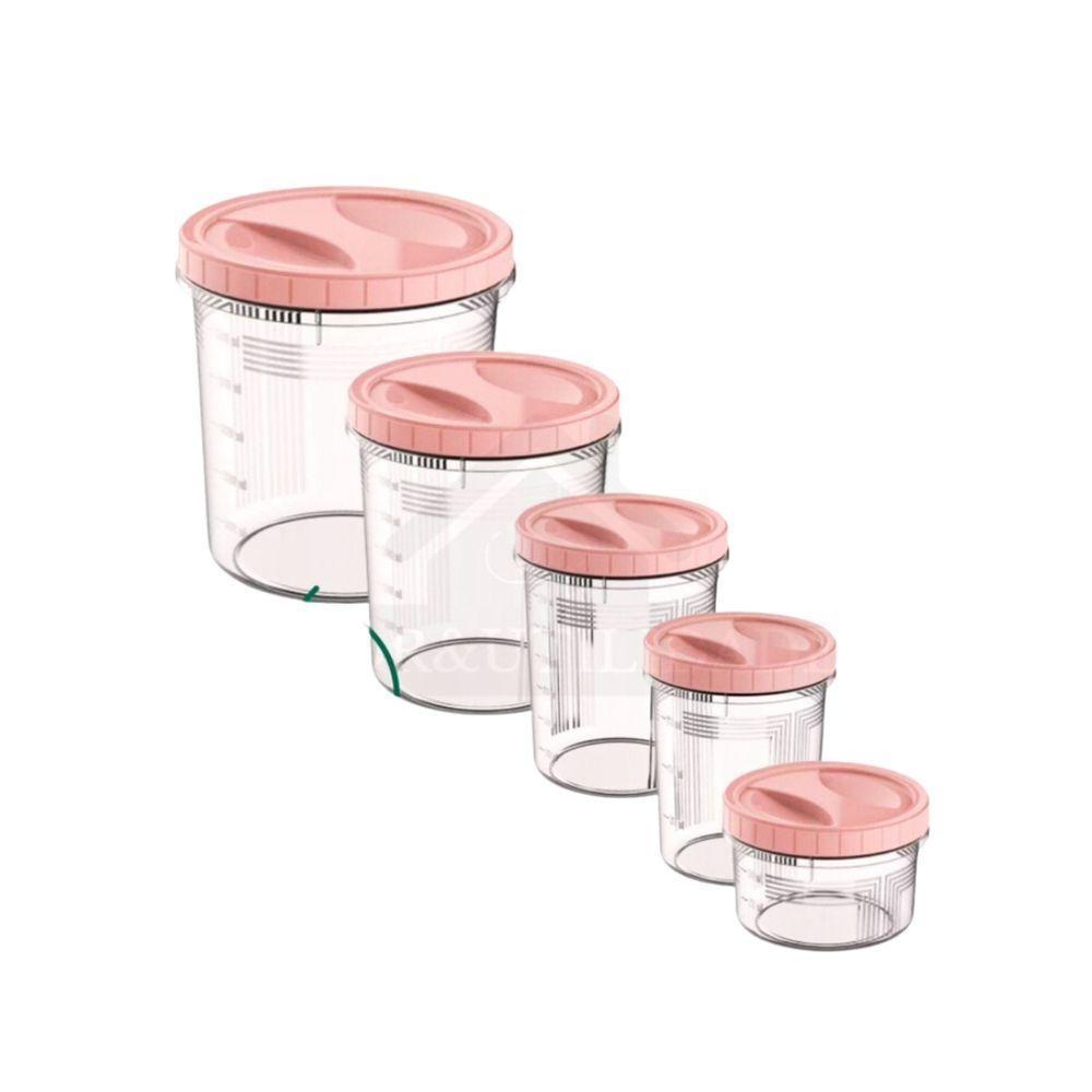 Porta Mantimento Conjunto De Potes Tampa Com Rosca 5 Peças - 1